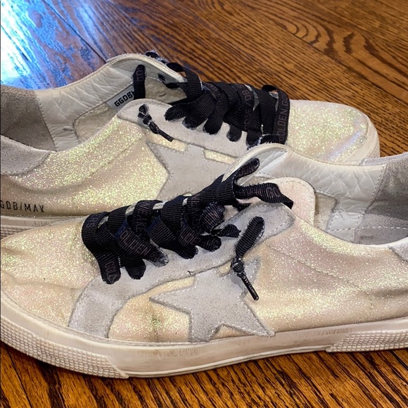 White sparkly low top golden goose - Picture 1 of 1